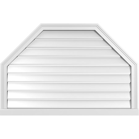 Ekena Millwork Octagonal Top Surface Mount PVC Gable Vent w/ 2"W x 2"P Brickmould Sill Frame, 42"W x 28"H GVPOT42X2803SF
